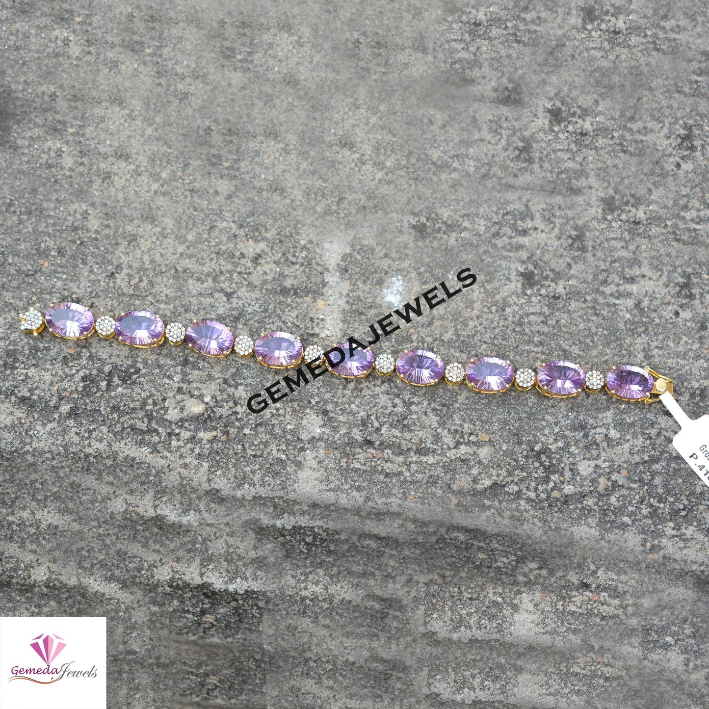 Charming Purple Amethyst Gemstone Bracelet, Pave Diamond Bracelet, 14k Gold Vermeil Jewelry, Solid 925 Silver Jewelry, Valentine's Day Gift