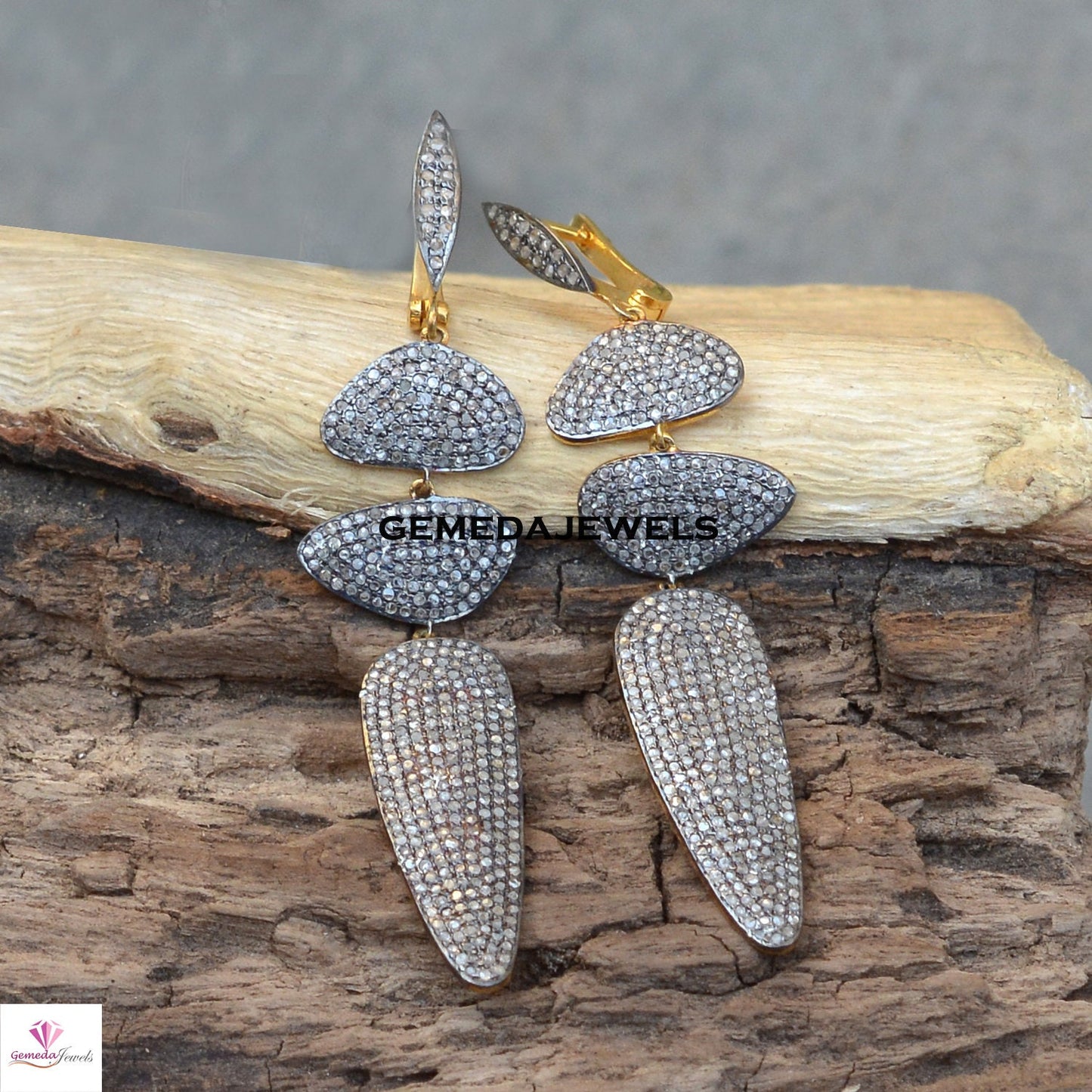 Sale!! Pave Diamond Earrings, 925 Silver Jewelry, Gold Vermeil Earring, Diamond Silver Jewelry, Silver Earrings Jewelry, Women Gift Jewelry